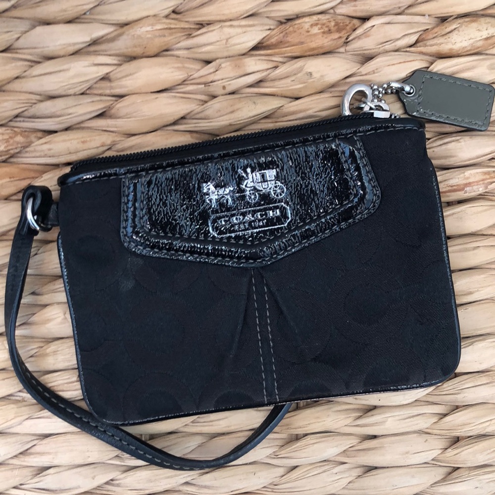 Coach black wristlet
